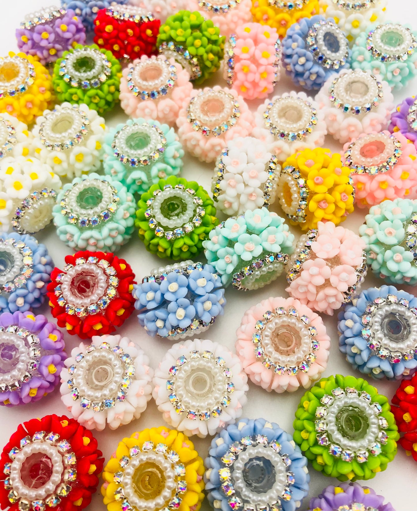 Flower bead Double flower Chain Acrylic flower beads Random Mix 20mm