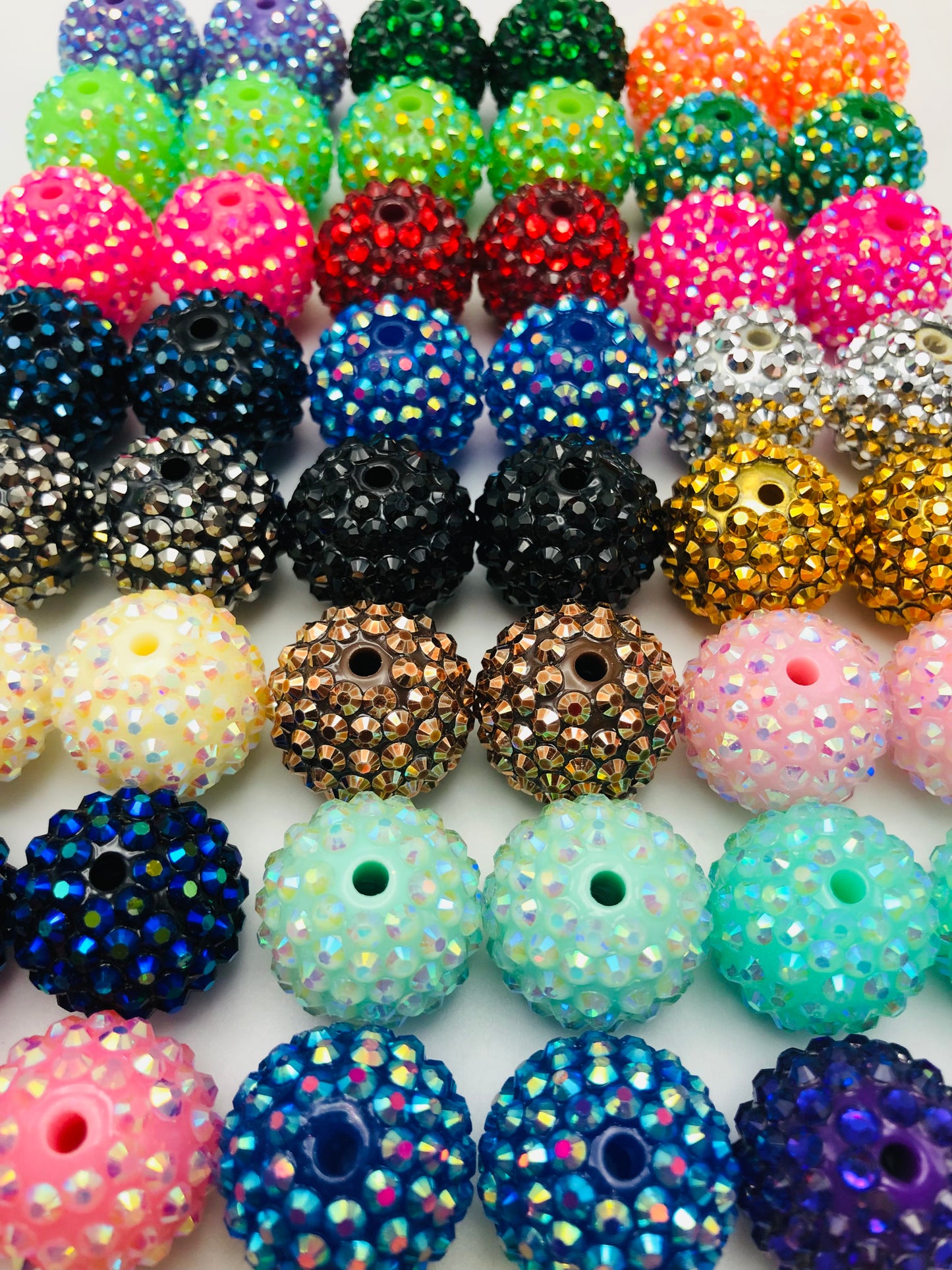 Chroma Multicolor Rhinestone Bead,Random Mix,20mm (Solid colour)