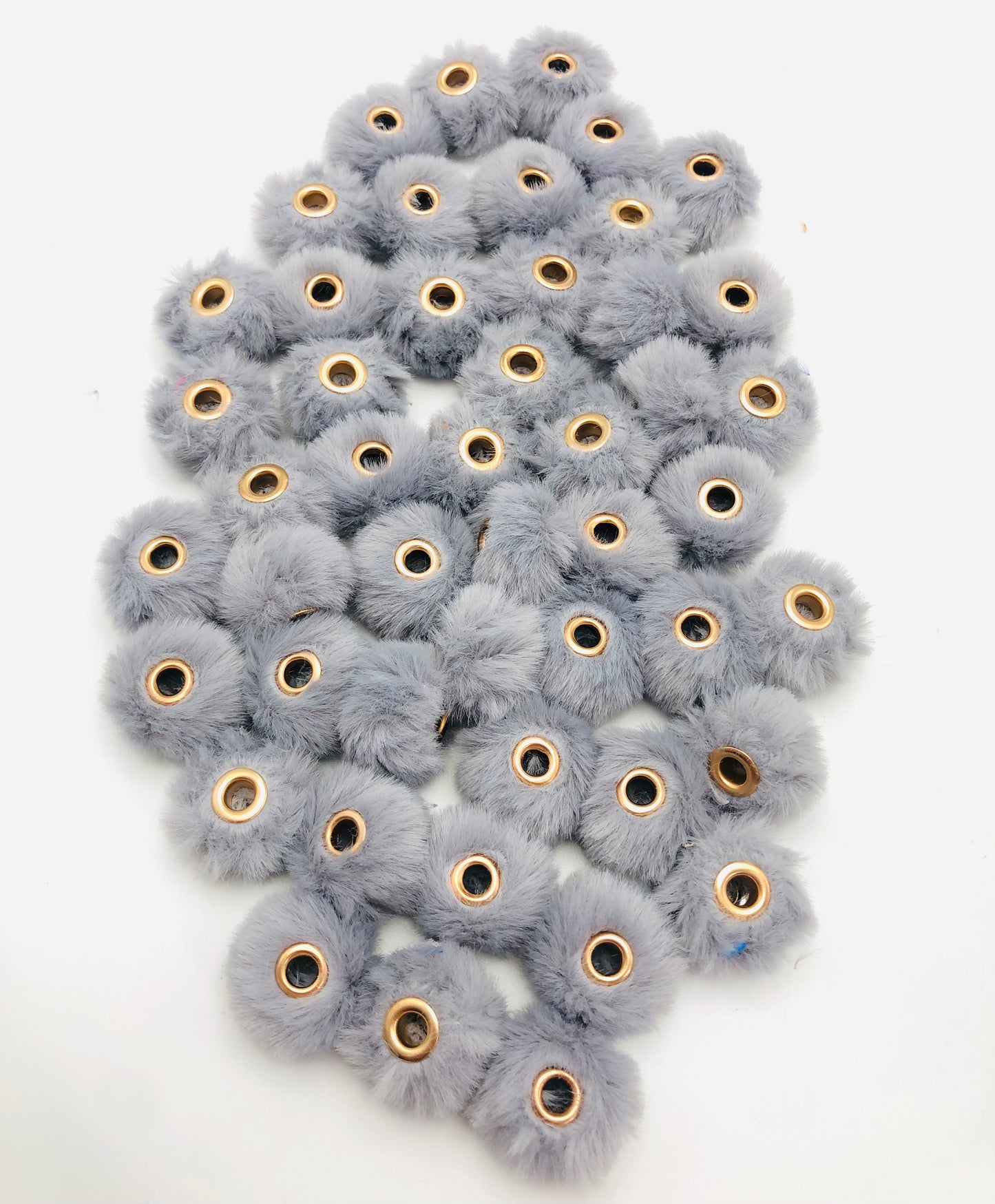 Fuzzy Spacer Pom Pom Flutty Hard With Downy Beads and Random Mix,16mm Optional Color