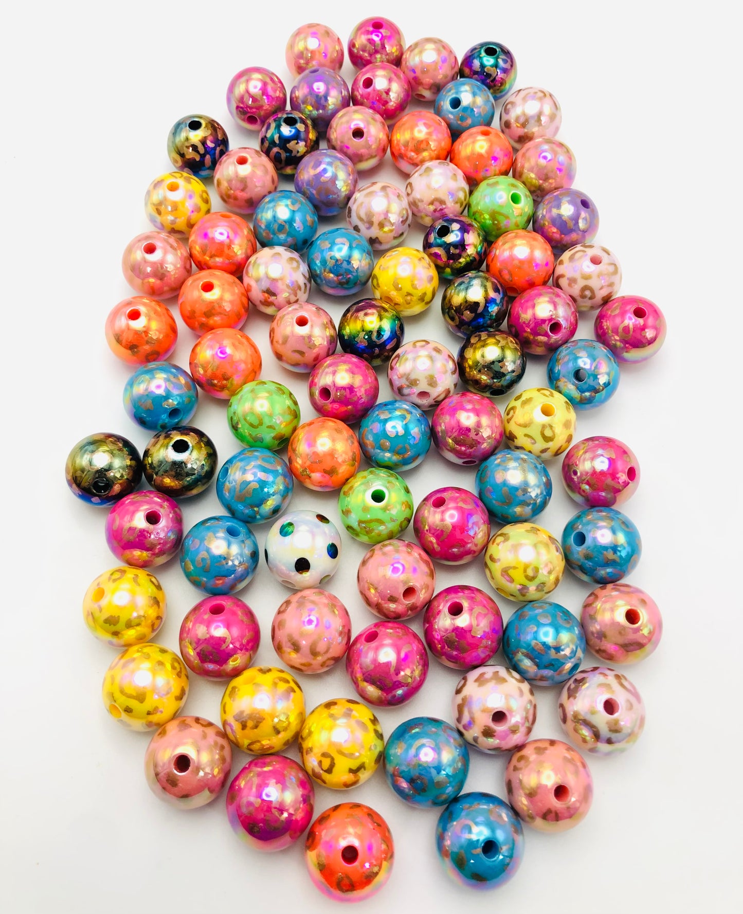 acrylic Leopard print Leopard bead Colorful acrylic beads Random Mix 16mm