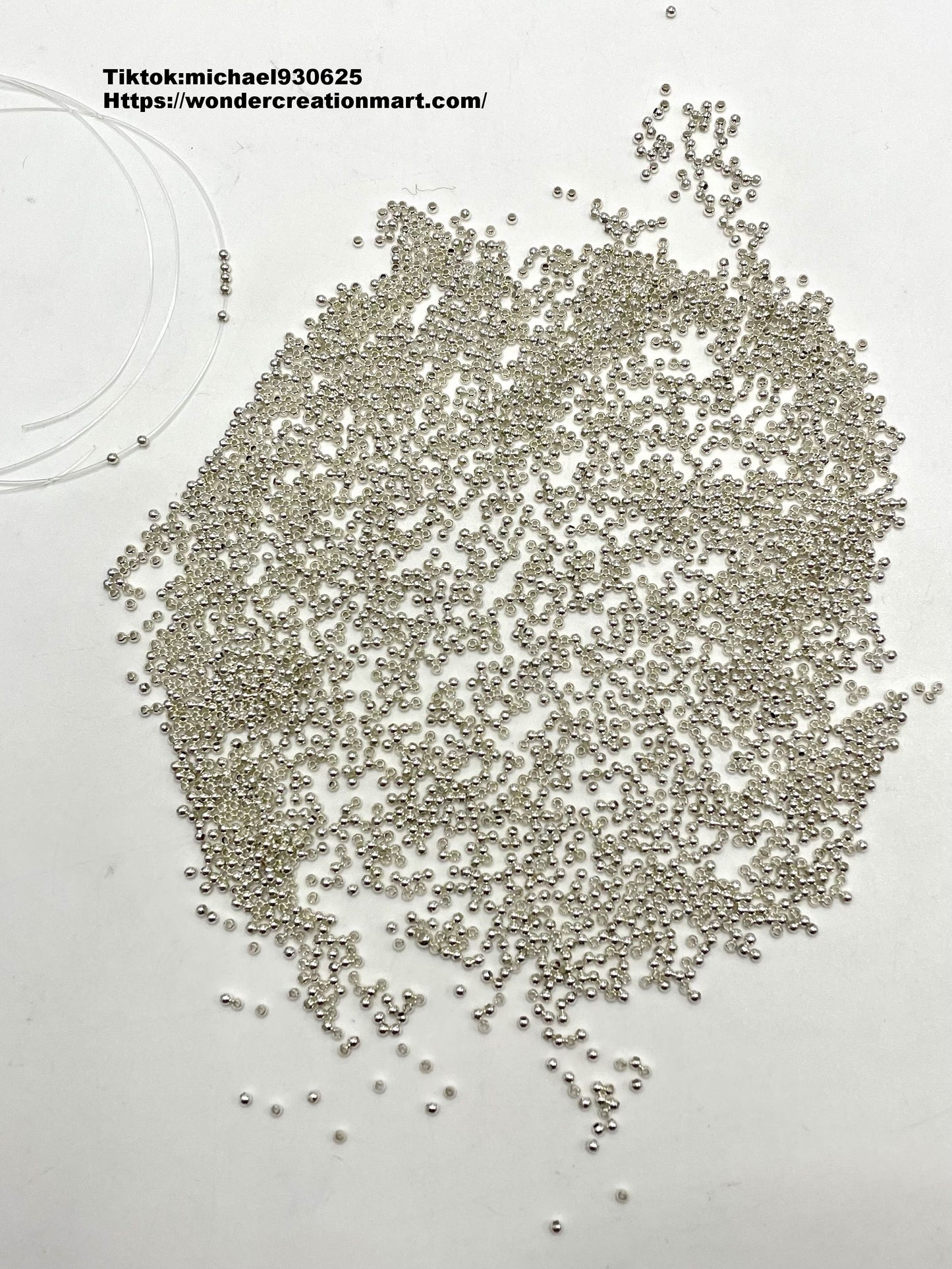 Super Mini Silver Metal Spacer Beads(only fishing line can get through)