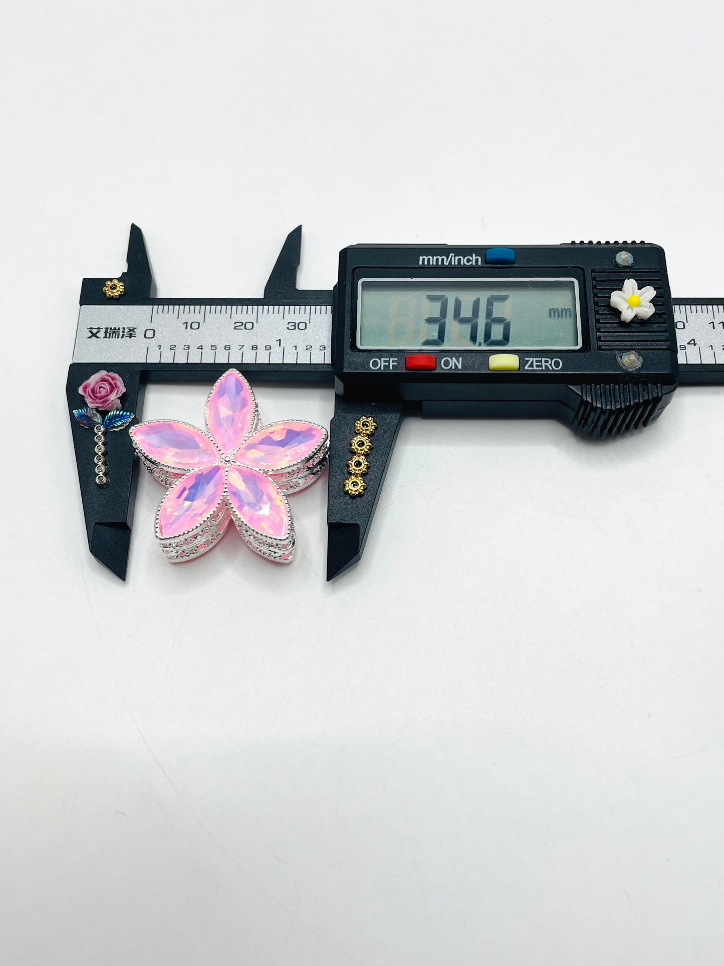 alloy pleochroic Five-pointed star with Crystal Alloy Beads Random Mix 35mm Fancy-72