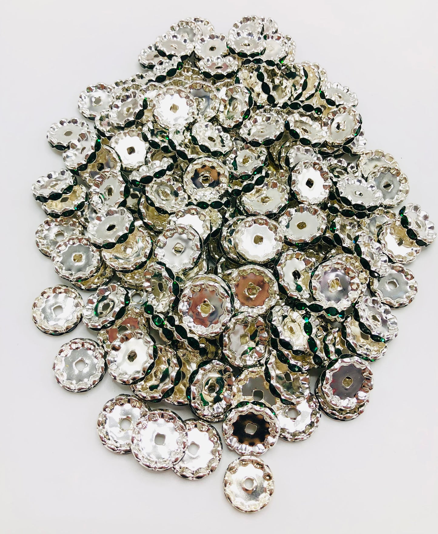 Wavy spacer 15mm Spacers With Rhinestone,Random Mix,15mm