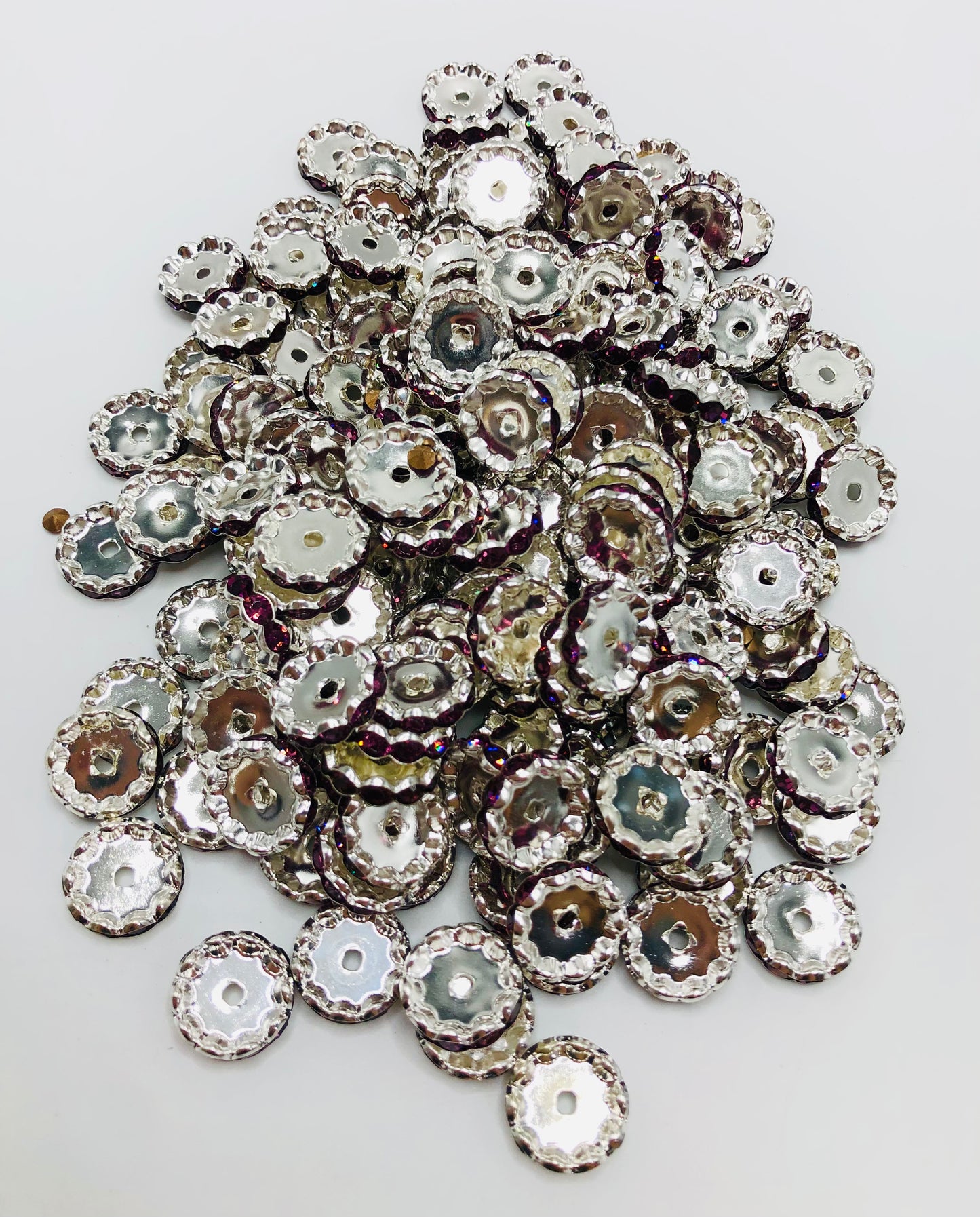 Wavy spacer 15mm Spacers With Rhinestone,Random Mix,15mm