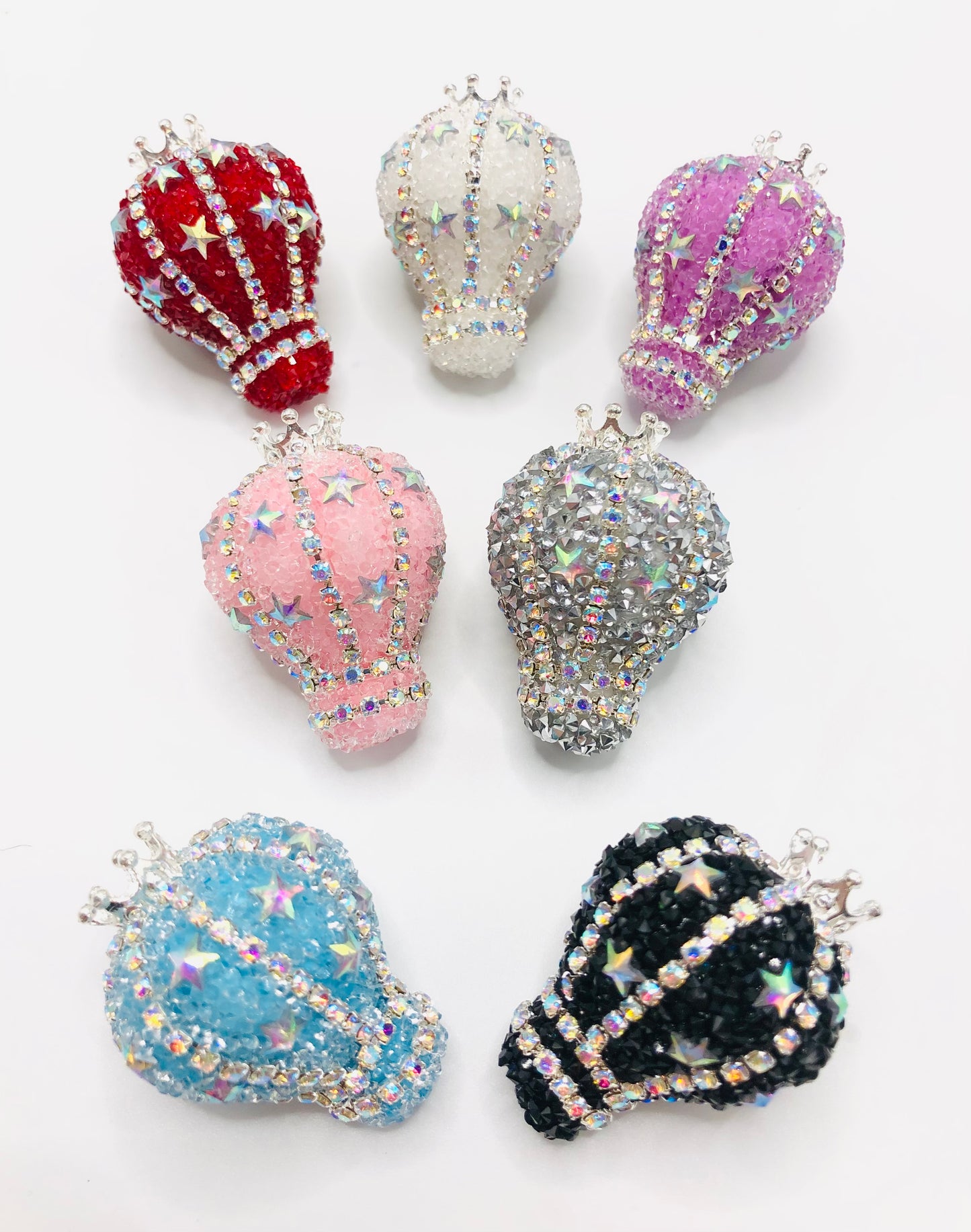 Fancy crown Hot Air Balloon Star Chain Chroma Bead 27mm Random Mix