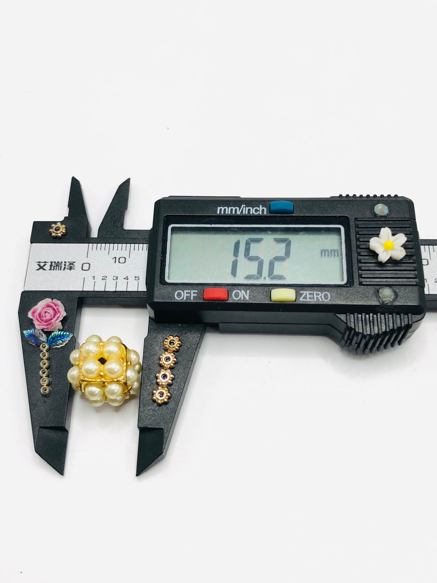 Fancy square Alloy bead Pearl bubble 15mm Random Mix