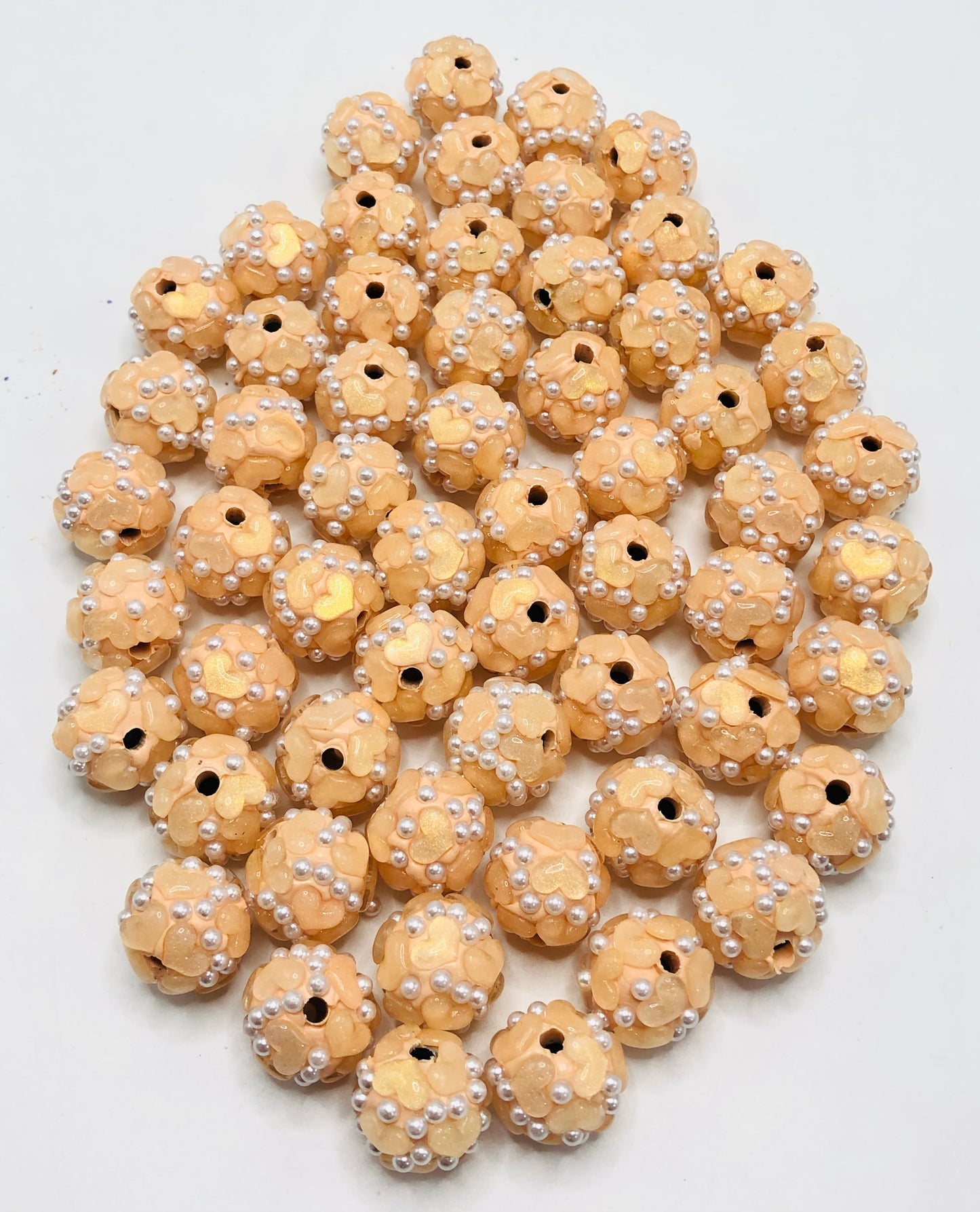 Heart bead love Valentine's Day collection Love bead Acrylic and clay love beads 17mm Random Mix