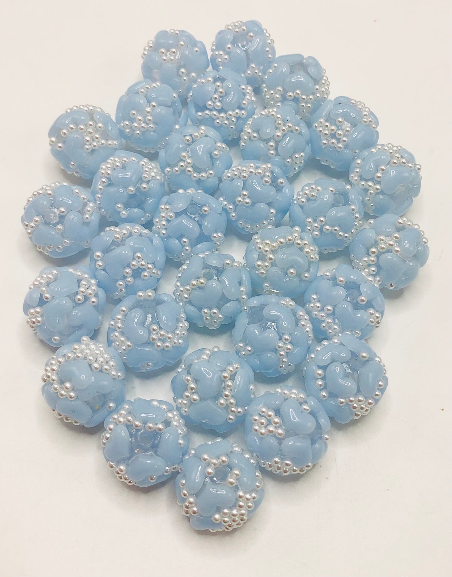 Heart bead love Valentine's Day collection Love bead Acrylic and clay love beads 17mm Random Mix