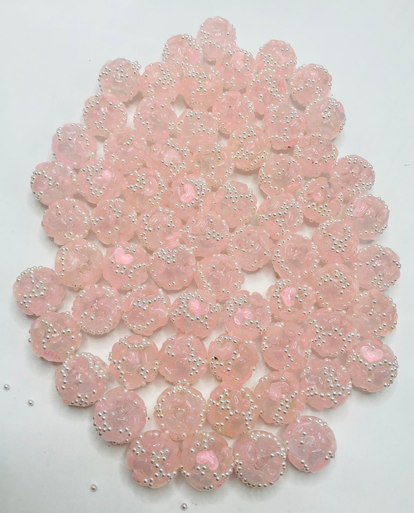 Heart bead love Valentine's Day collection Love bead Acrylic and clay love beads 17mm Random Mix