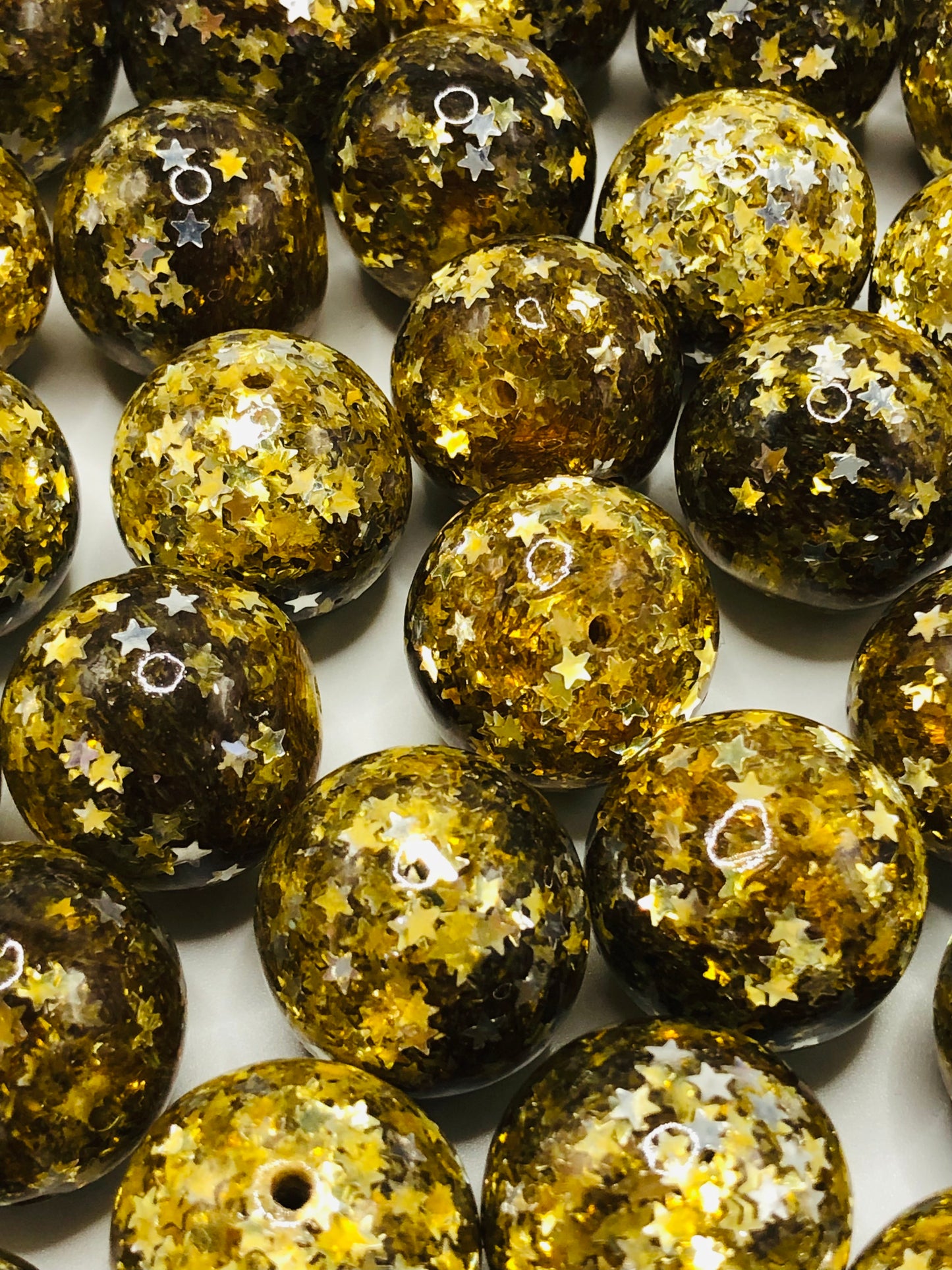 acrylic Star glitter brown sequin Bead 20mm/16mm