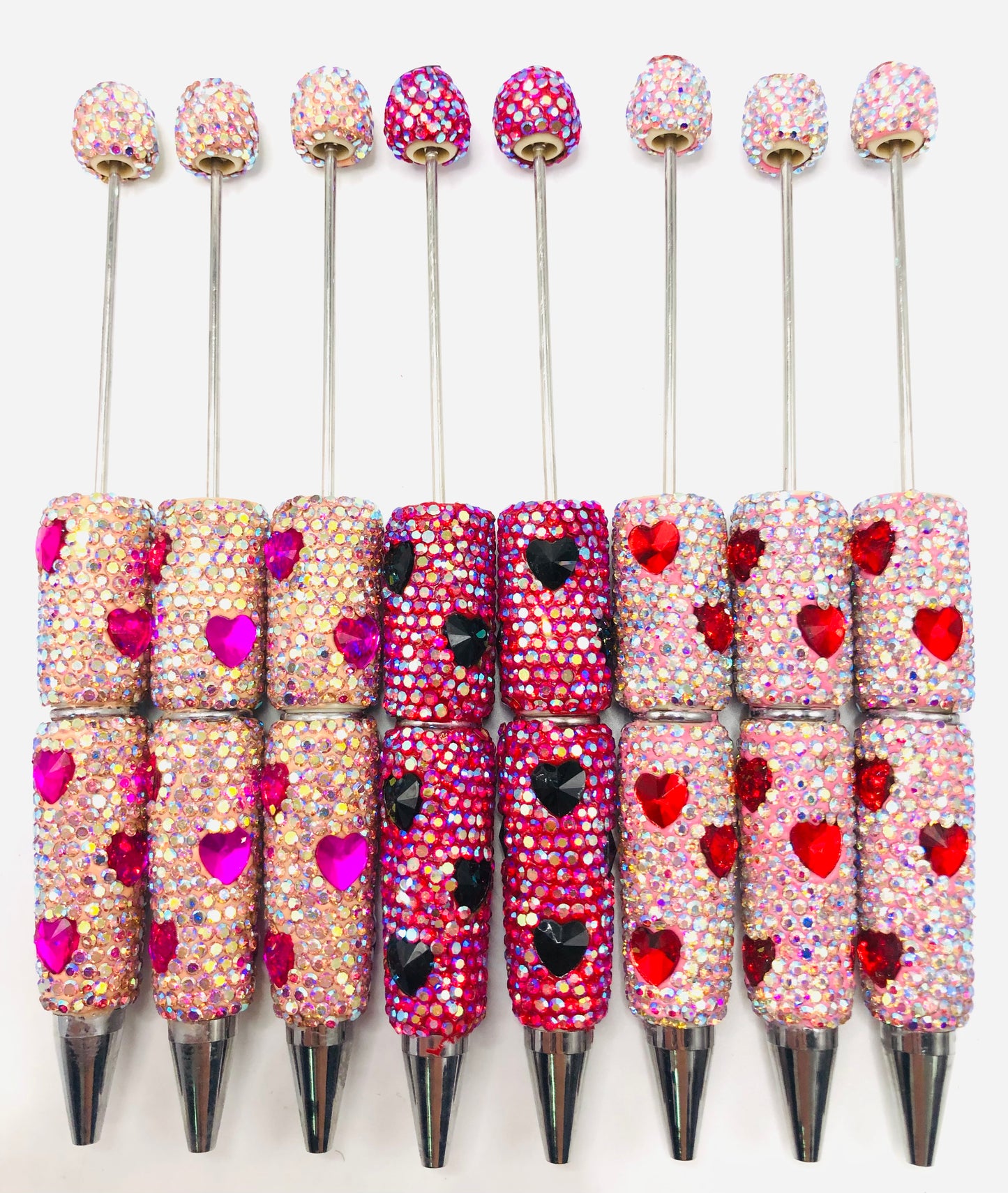 diy beaded pen clay pen Clay and Rhinestones Star Moon heart Random Mix