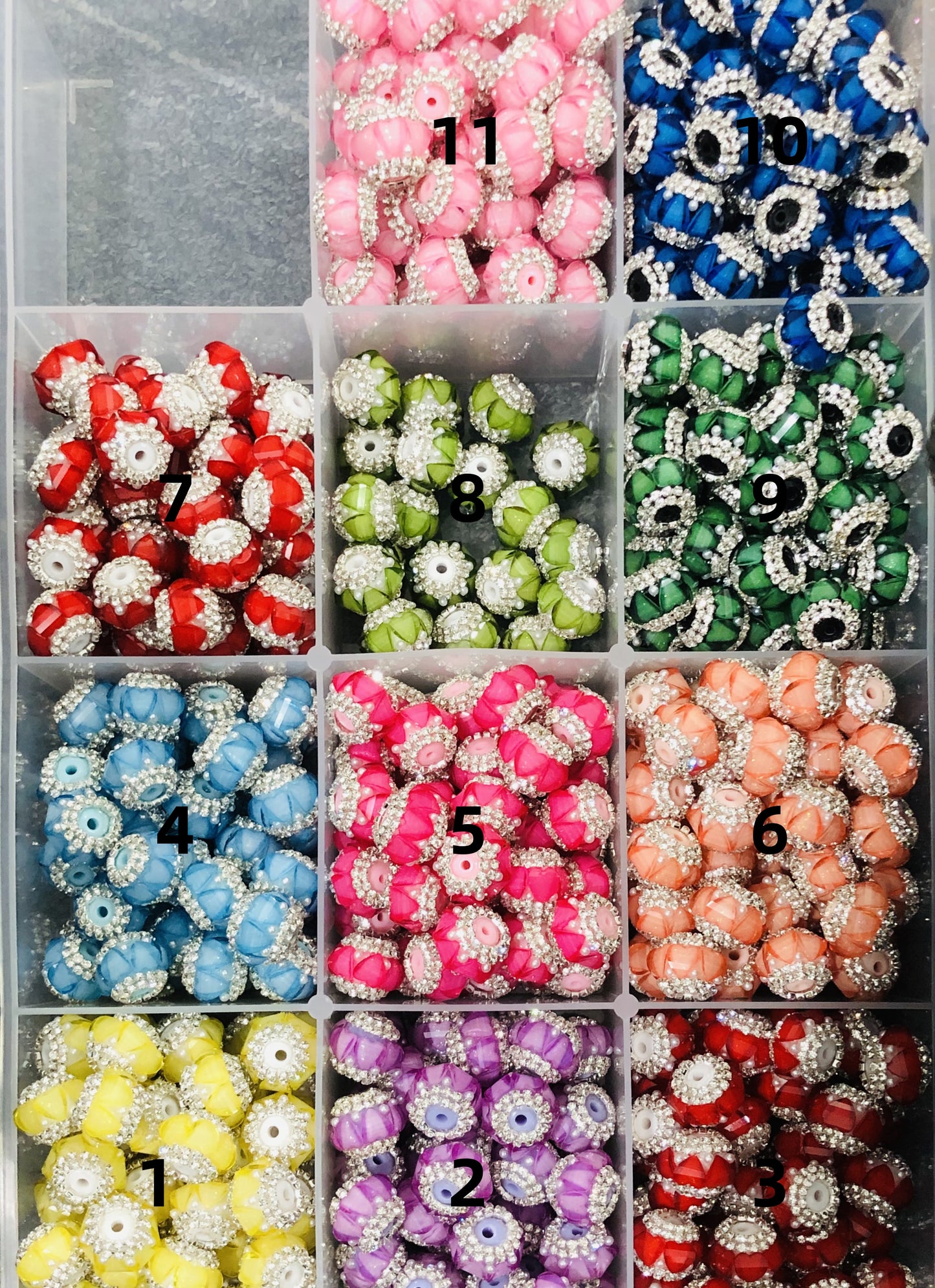 acrylic heart Chain Pearl Heart-shaped rhinestone Bead Random Mix 19mm