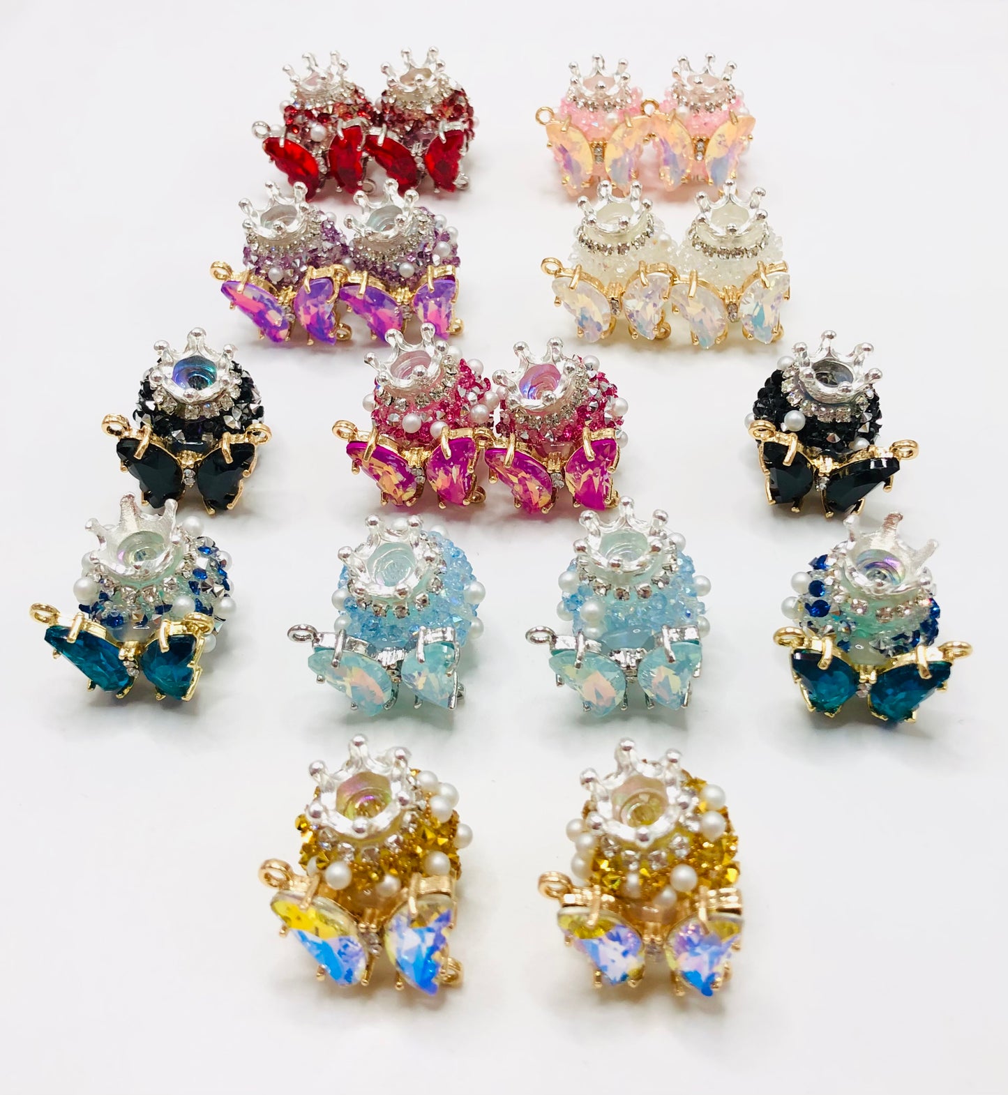 Butterfly bead Crown bead Sugar rhinestone Butterfly stone Bead Random Mix 20mm