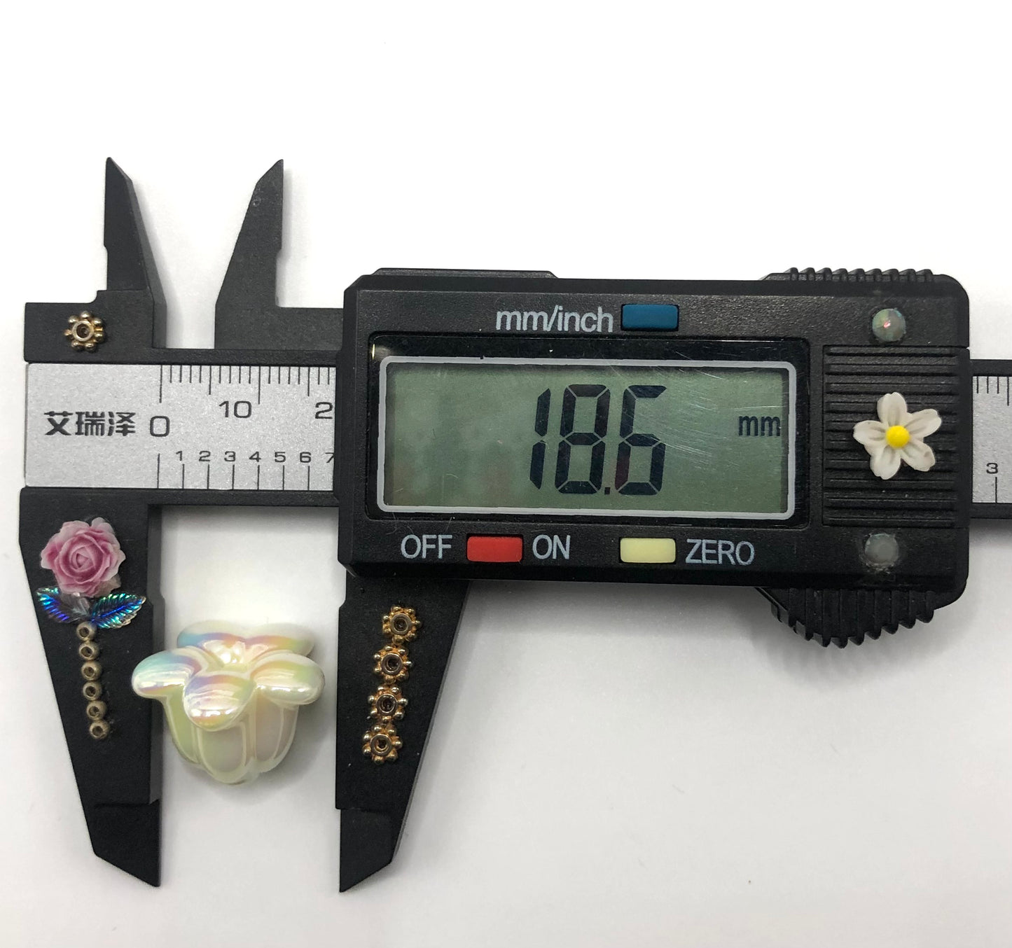 Acrylic bead rose flower UV Colored bead 18mm Random Mix