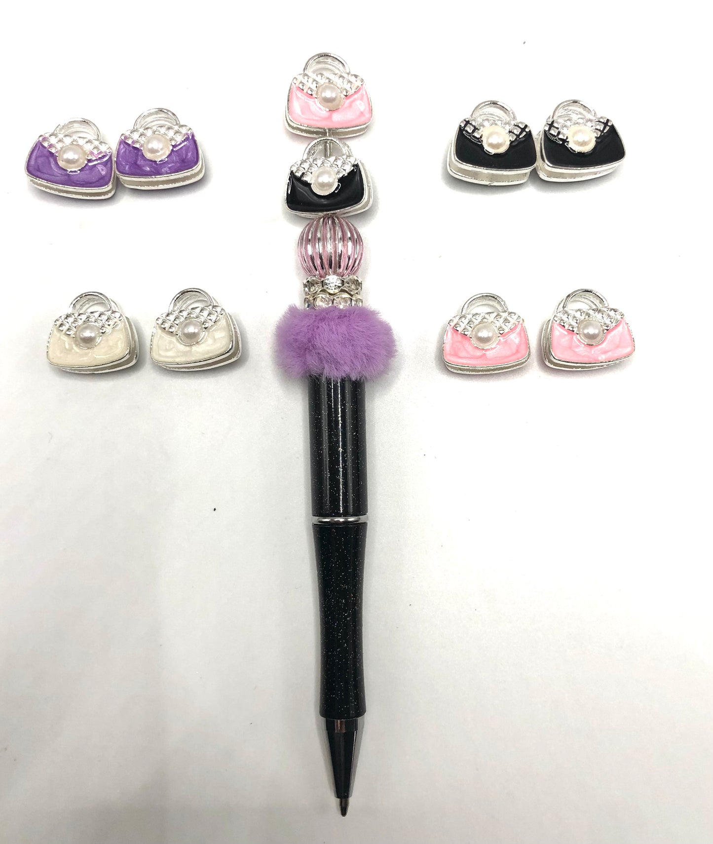 metal alloy bead handbag Bag pursebead Pearl rhinestone charm pendant 17mm Random Mix