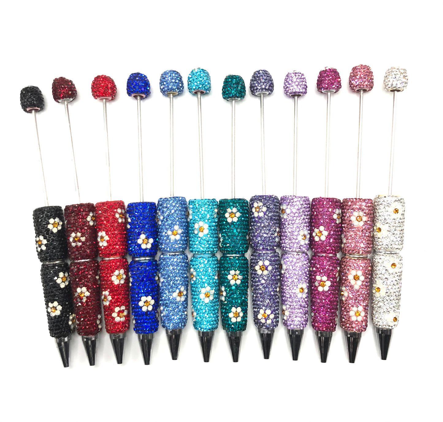 clay flower Bead rhinestone pen Floral inlay rhinestone Chroma Random Mix