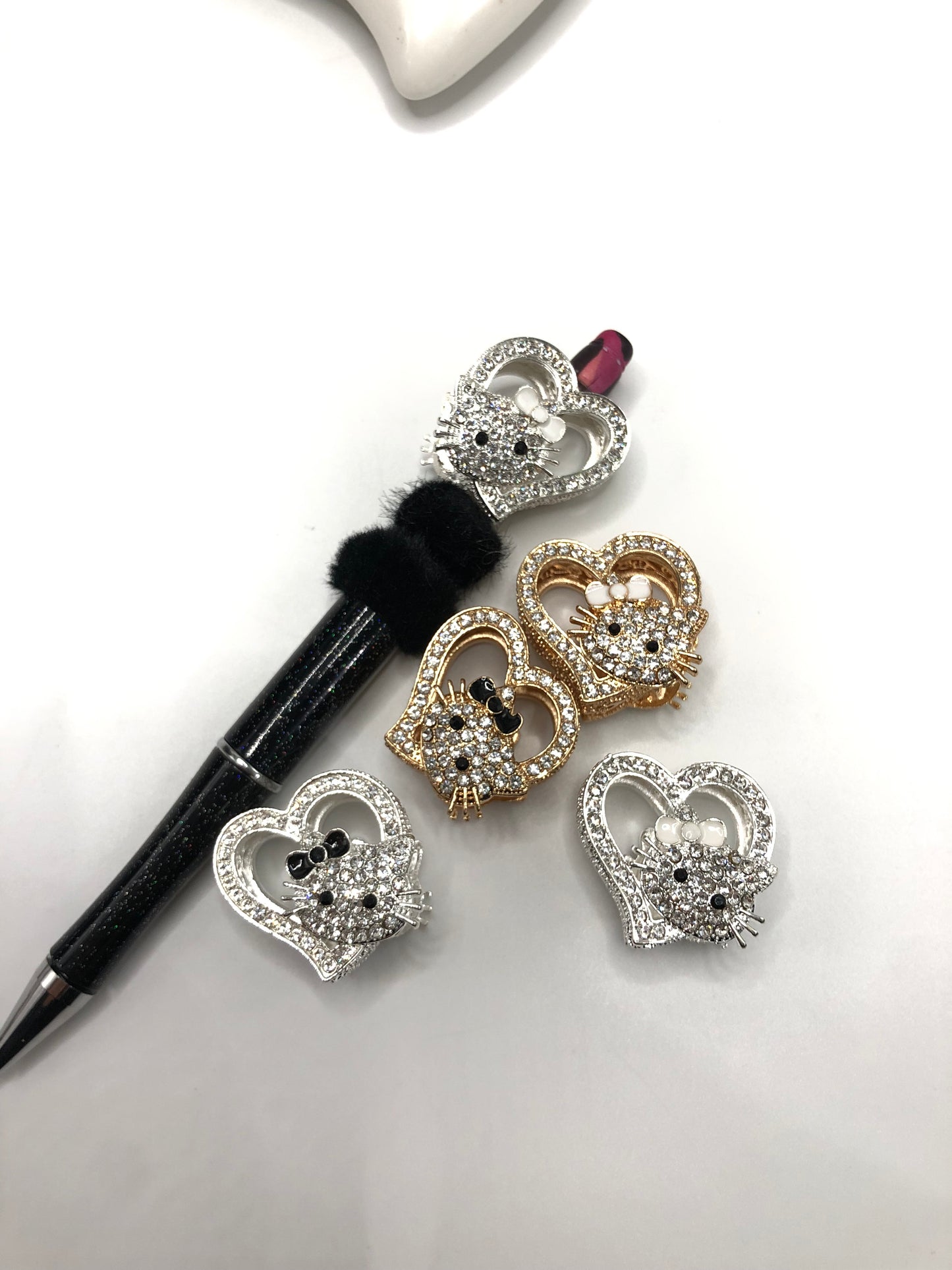 hk metal metallic alloy bead with rhinestones fancy bead ,random mix