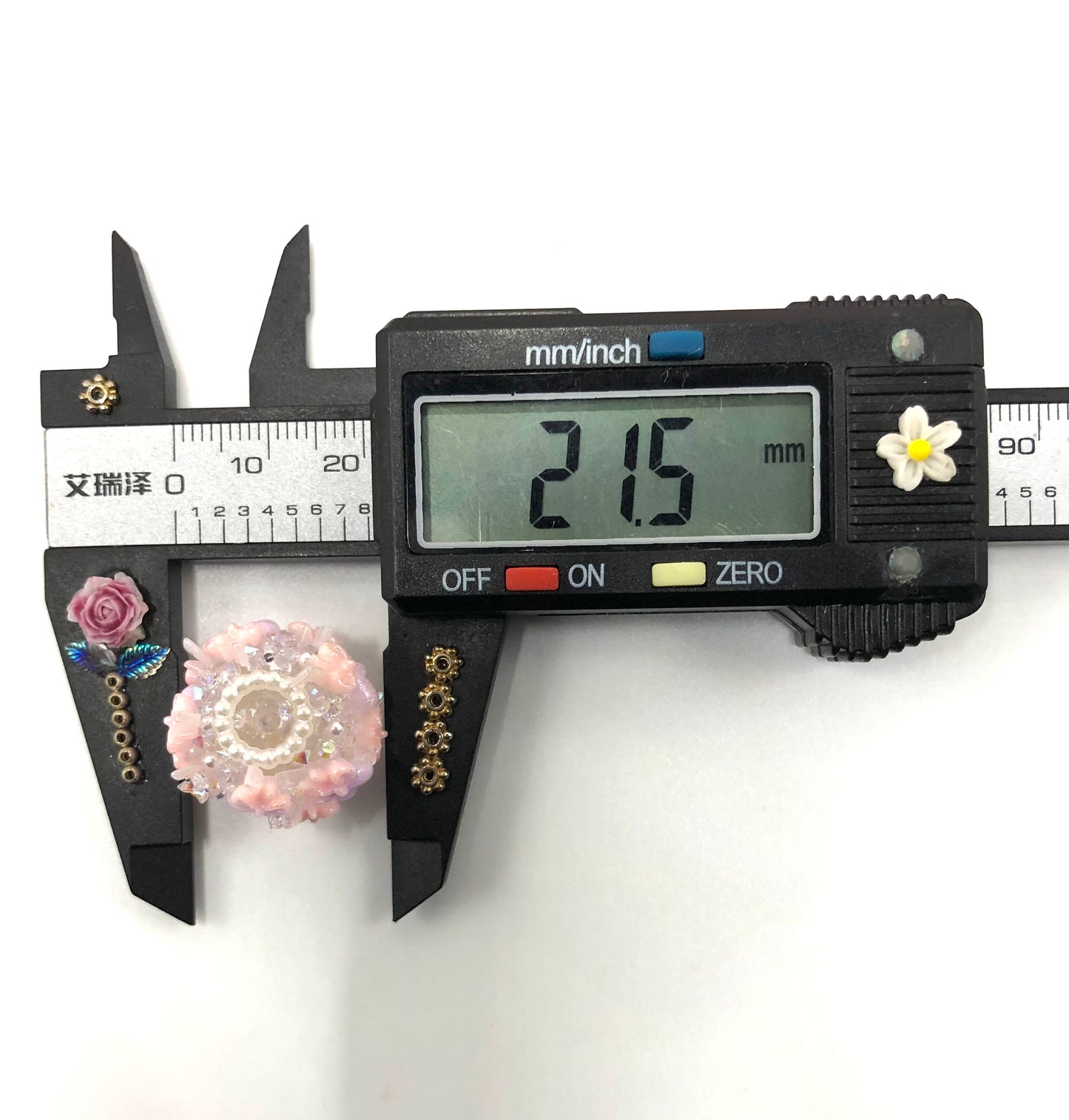 balloon heart beads Acrylic bead Love bow balloons Rhinestones and pearls bead 21mm colored ,random mix