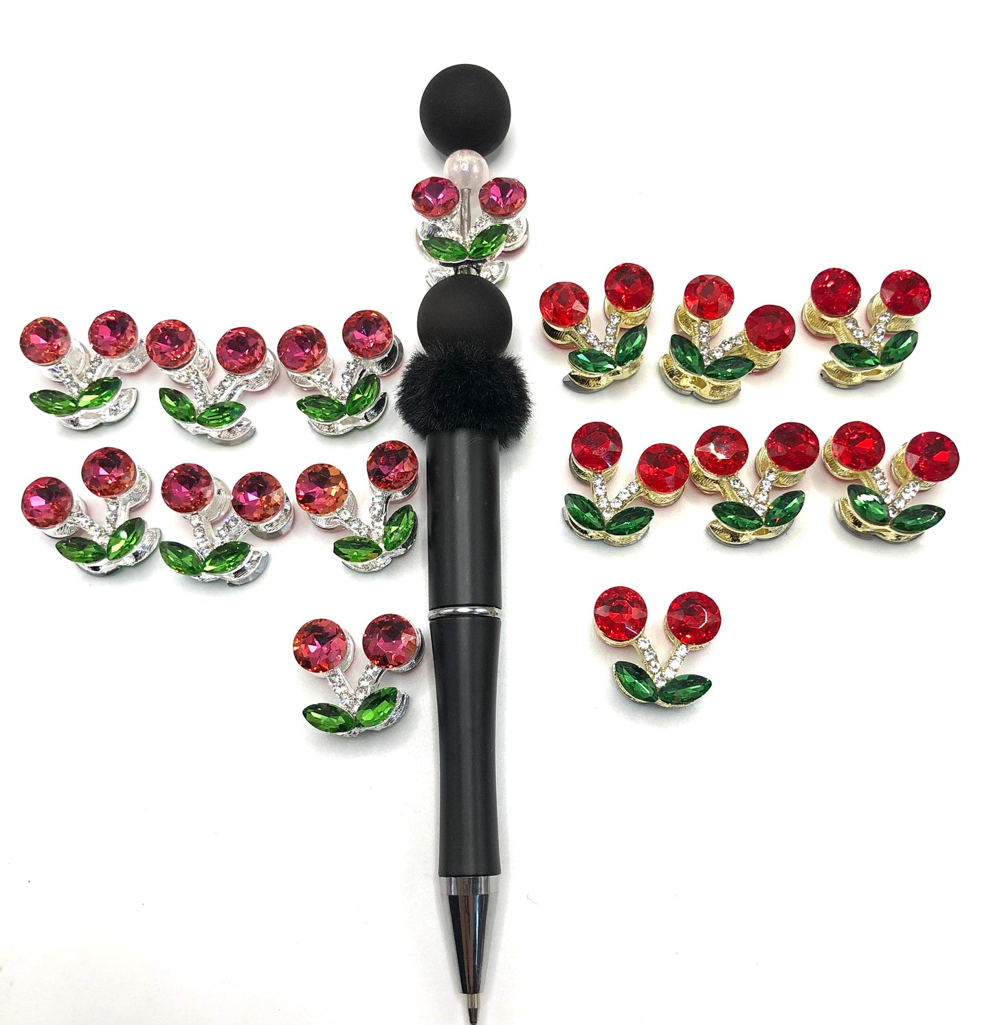 alloy beads cherry beads fancy Metal bead Cherry rhinestone 19mm