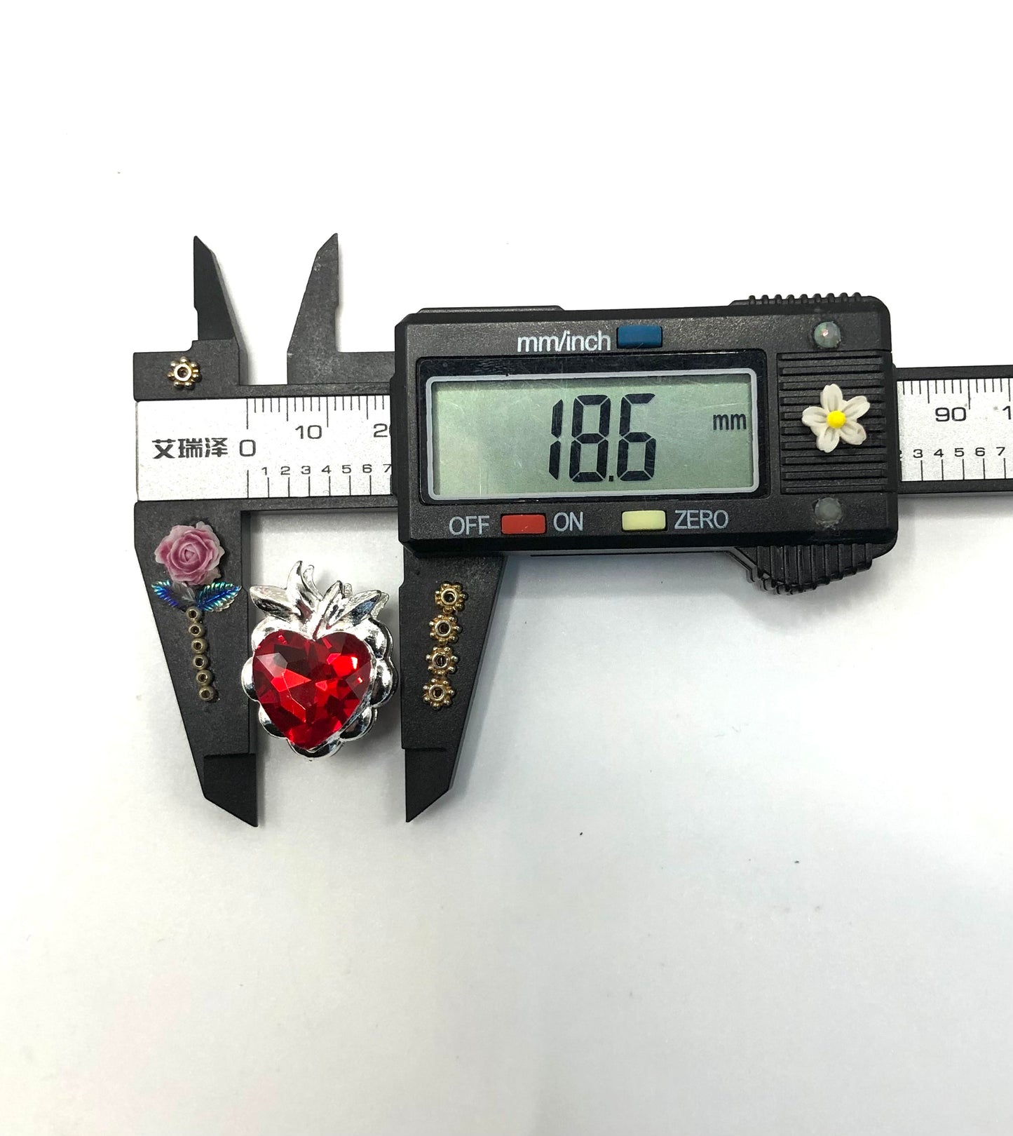 alloy strawberry beads fancy Alloy bead Heart-shaped rhinestone UV Strawberry bead 19mm Random Mix