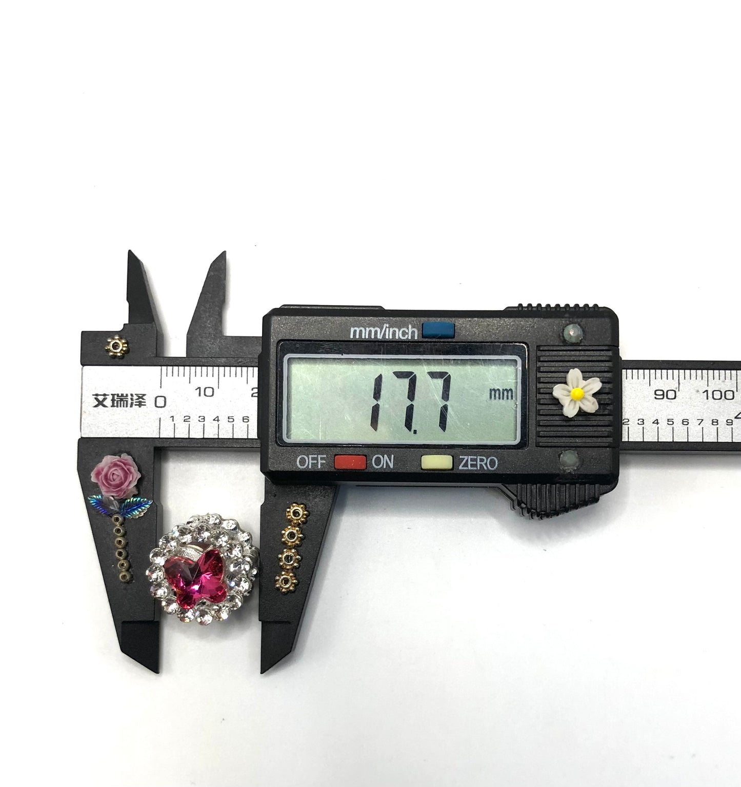 alloy beads fancy Colored rhinestone Butterfly rhinestone Metal bead 18mm Random Mix