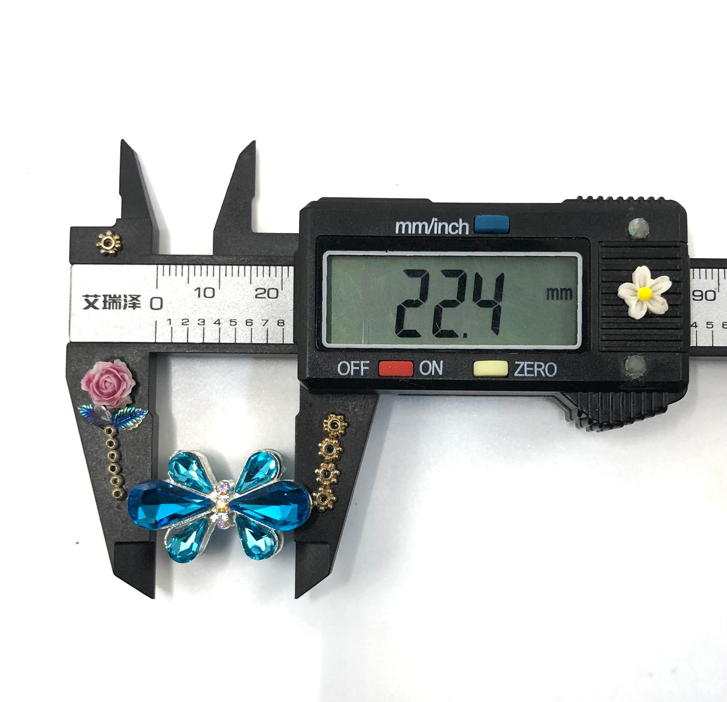 fancy alloy metal Colored crystal beads Bow ribband bead 22mm Random Mix