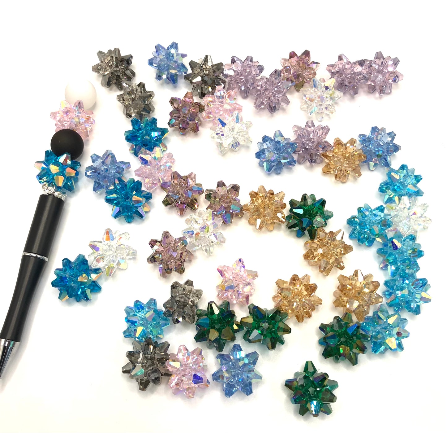 fancy knit acrylic acanthosphere crystal beads sparkle beads The prickly beads UV Colored crystal beads 21mm Random Mix