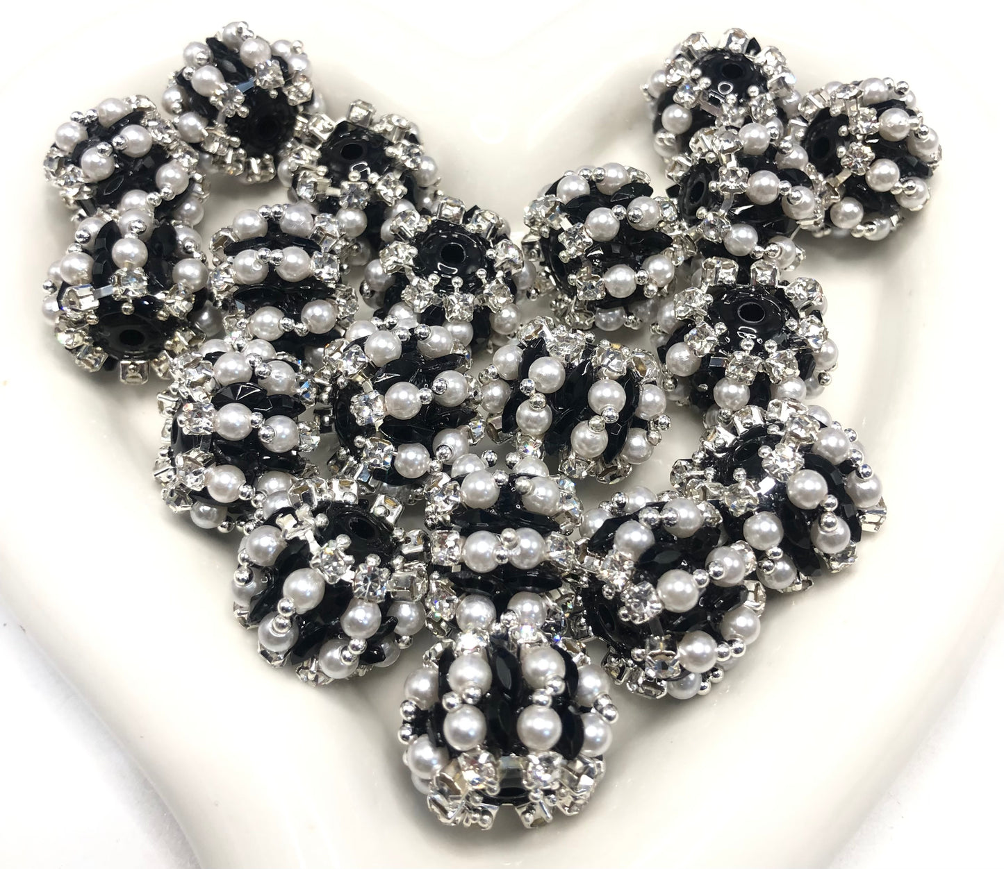 fancy bead acrylic rhinestone chain lantern pumpkin bead craft with pearl and colored crystal,random mix 20mm