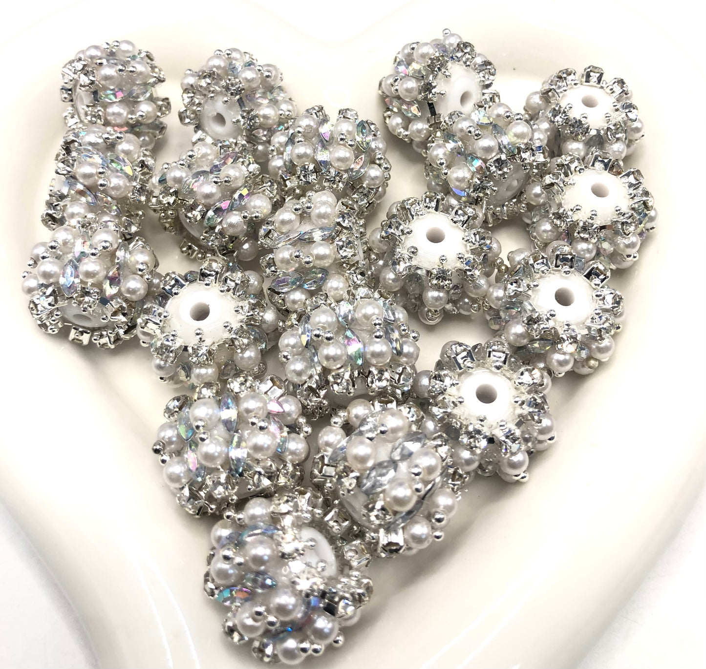 fancy bead acrylic rhinestone chain lantern pumpkin bead craft with pearl and colored crystal,random mix 20mm