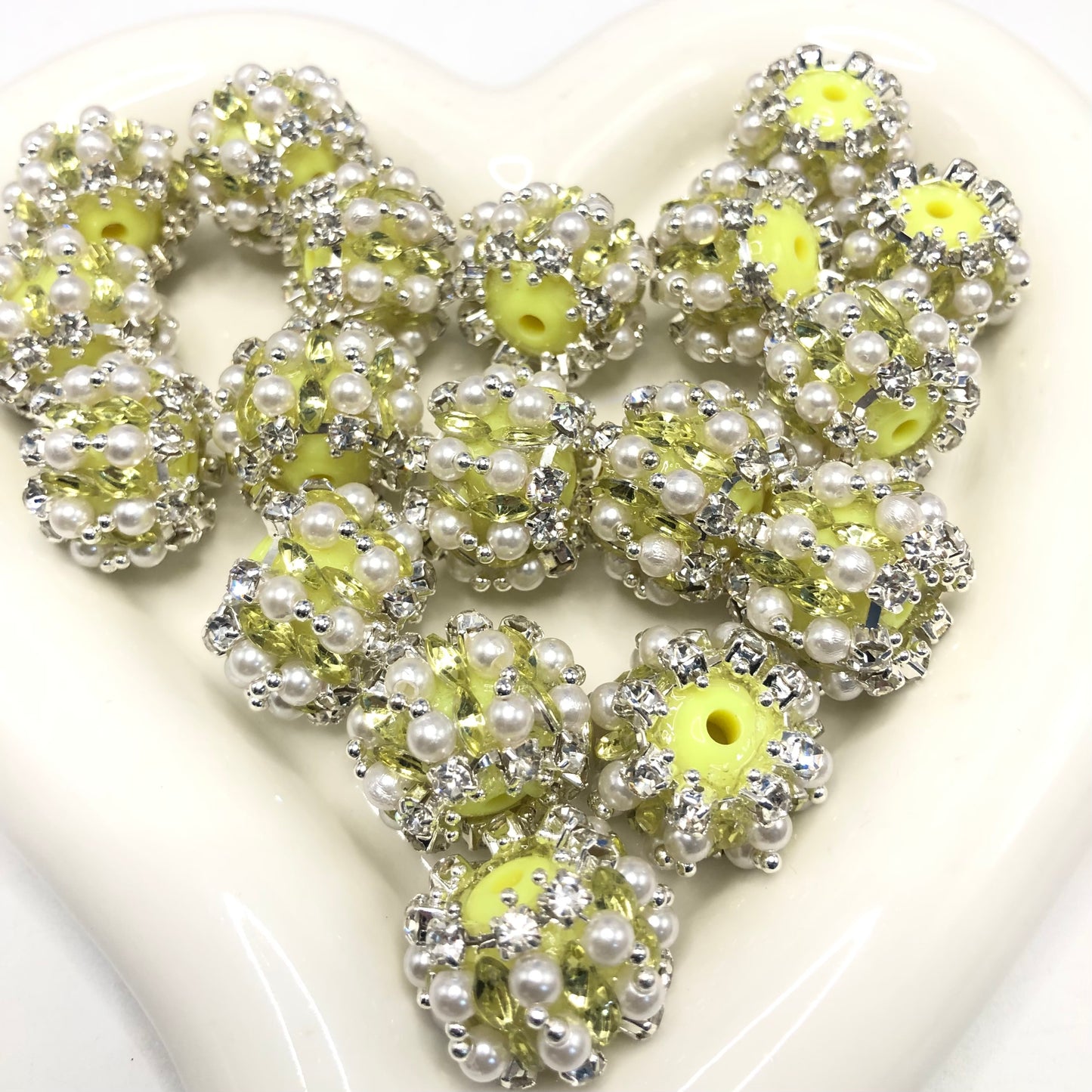 fancy bead acrylic rhinestone chain lantern pumpkin bead craft with pearl and colored crystal,random mix 20mm