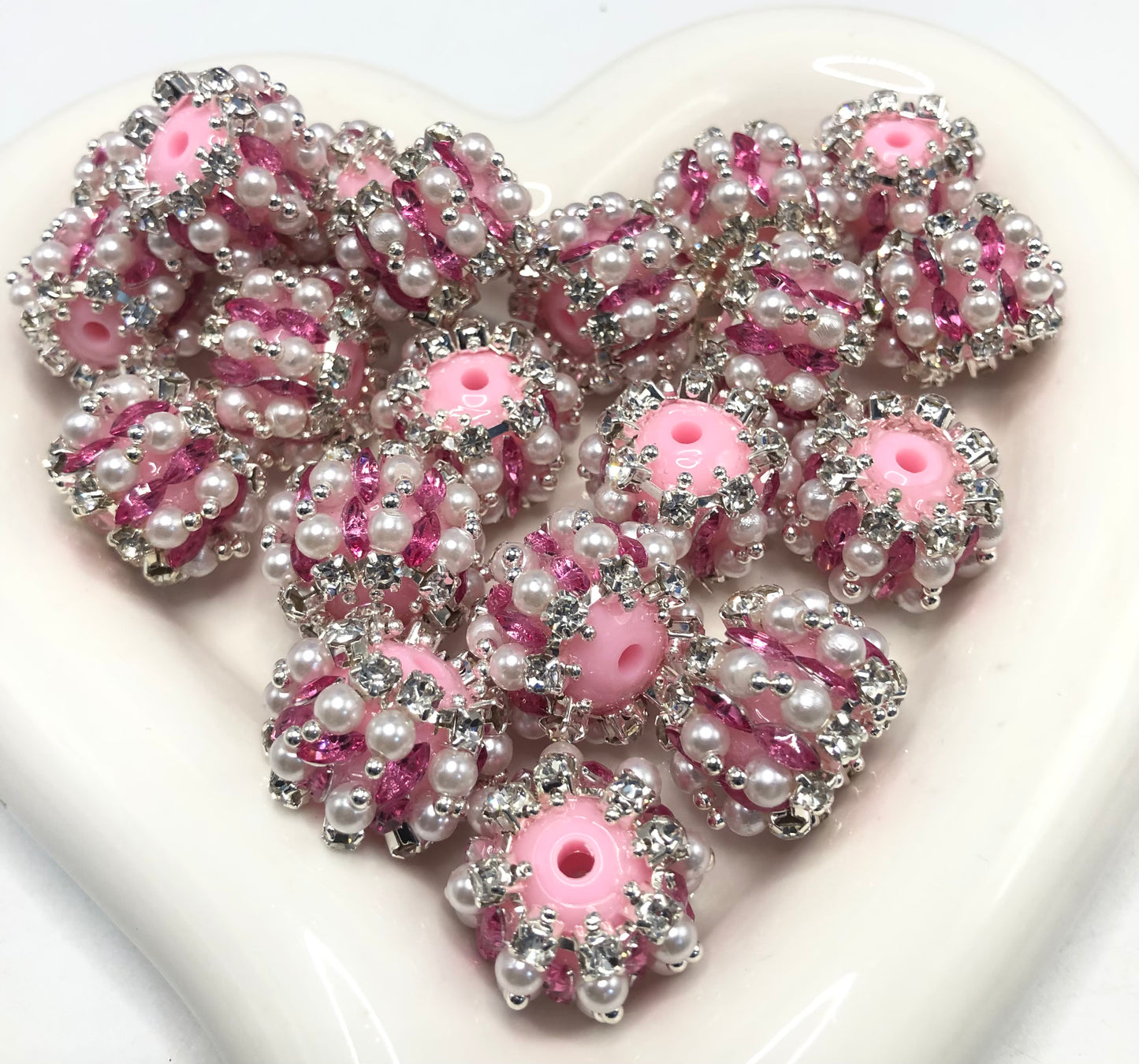 fancy bead acrylic rhinestone chain lantern pumpkin bead craft with pearl and colored crystal,random mix 20mm