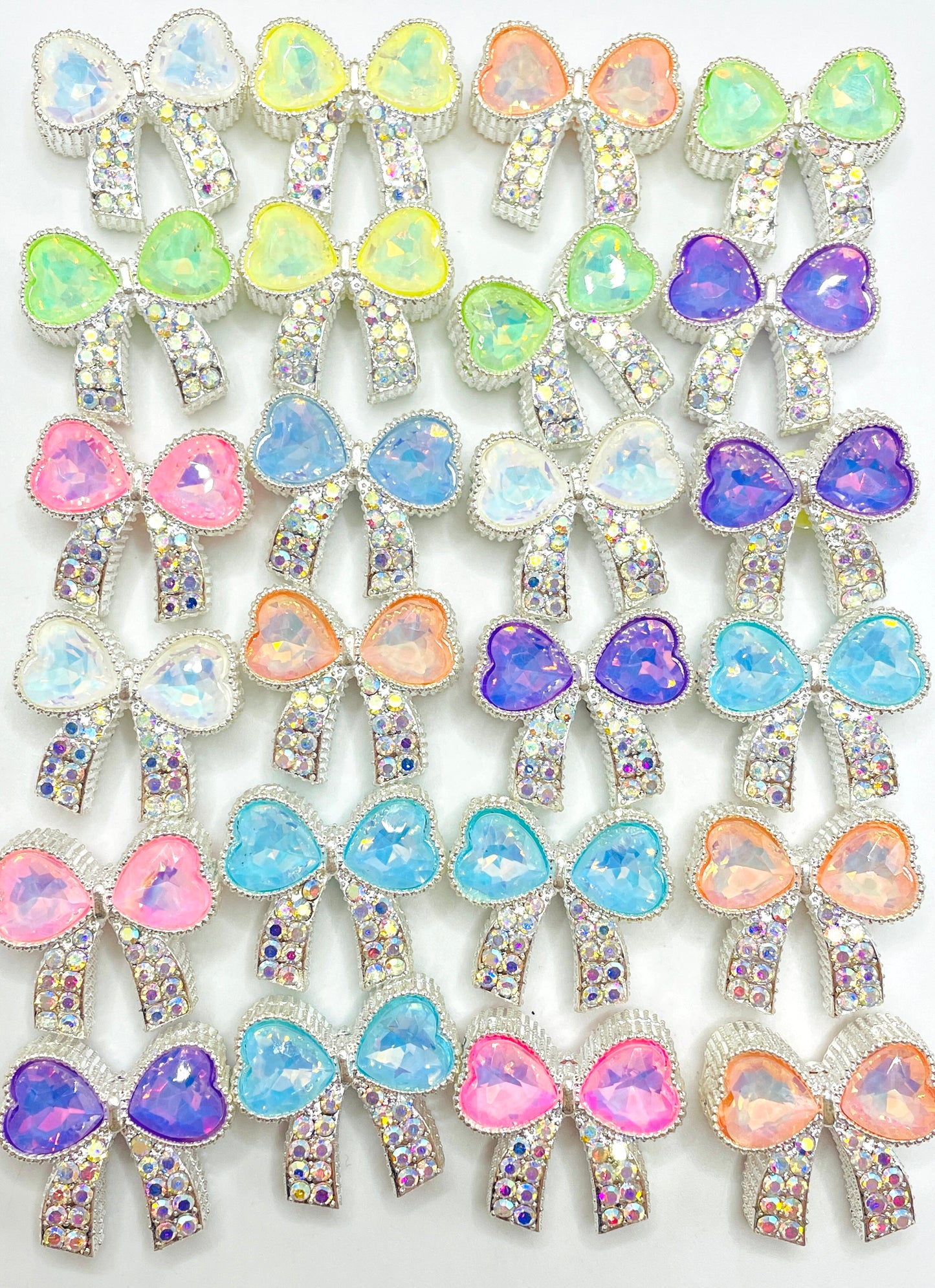fancy metal metalic alloy pleochroic Bow with Crystal Alloy Beads Random Mix Fancy-71