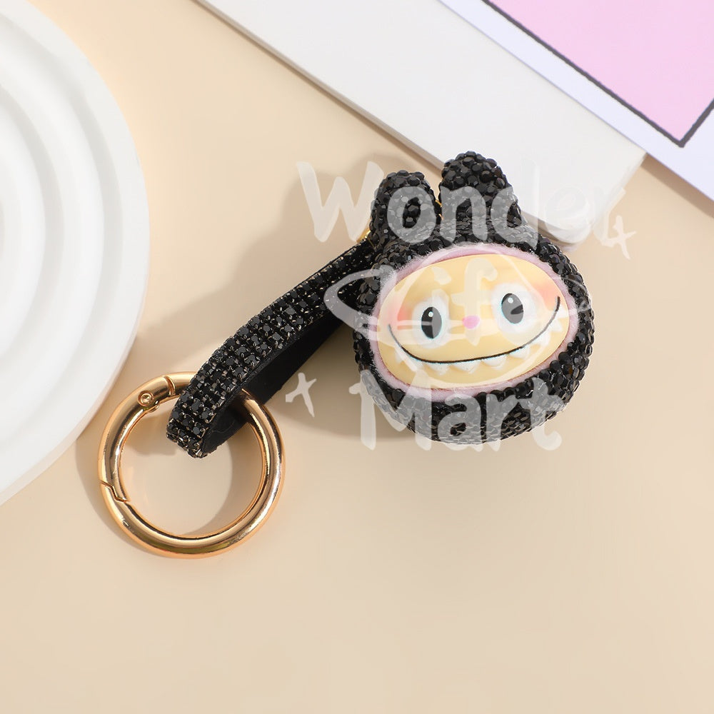 LABUBU diy keychains diy figurine pendant key chain Cartoon Q-style doll backpack pendant