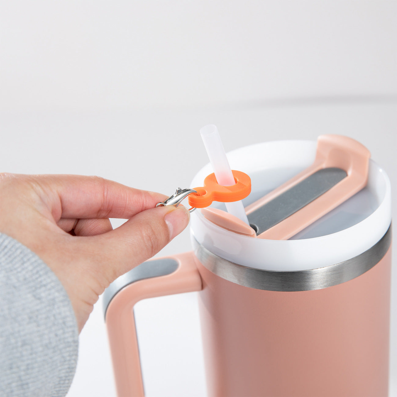 DIY Silicone rubber Straw Pendant Applicable to 8mm-10mm Silicone pendant for water cups anRandom Mixd straws