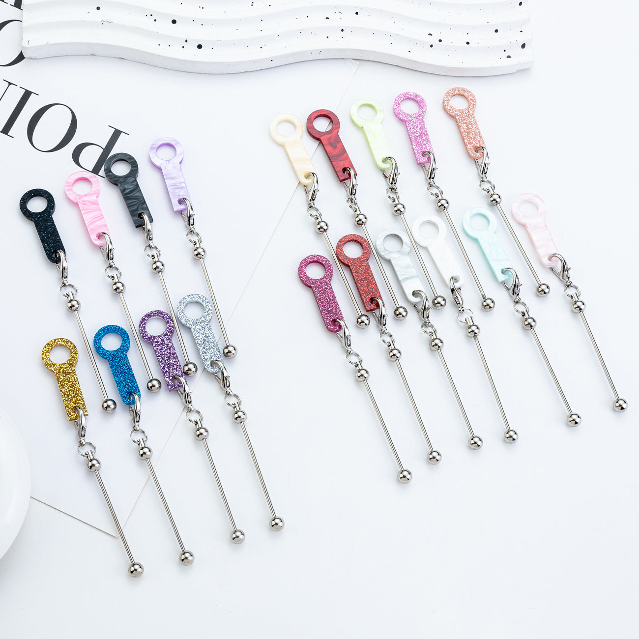 DIY beading Acrylic straw Pendant Applicable to 8mm-10mm Straw accessories Random Mix