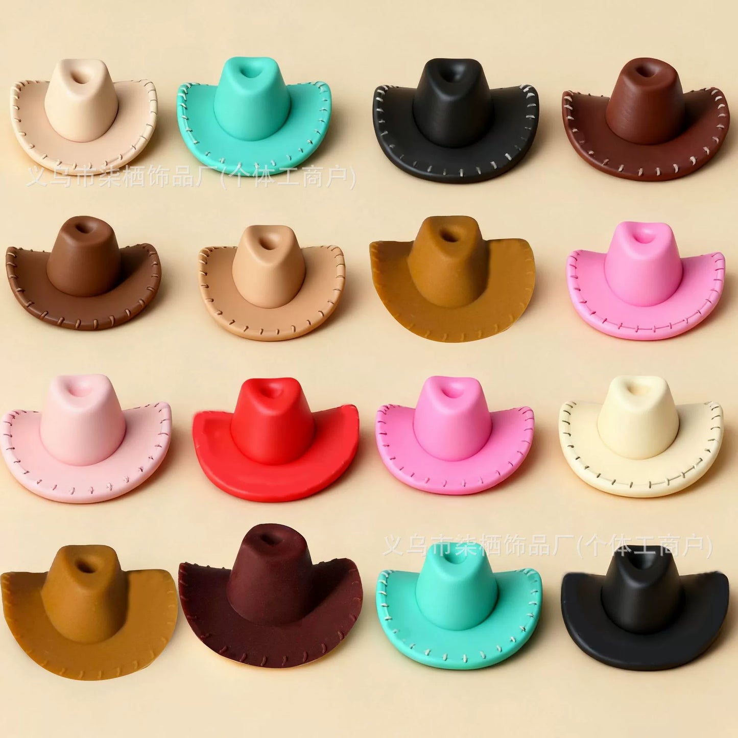 Cartoon 3D model Silicone beads Cowboy hat beads Desert style
