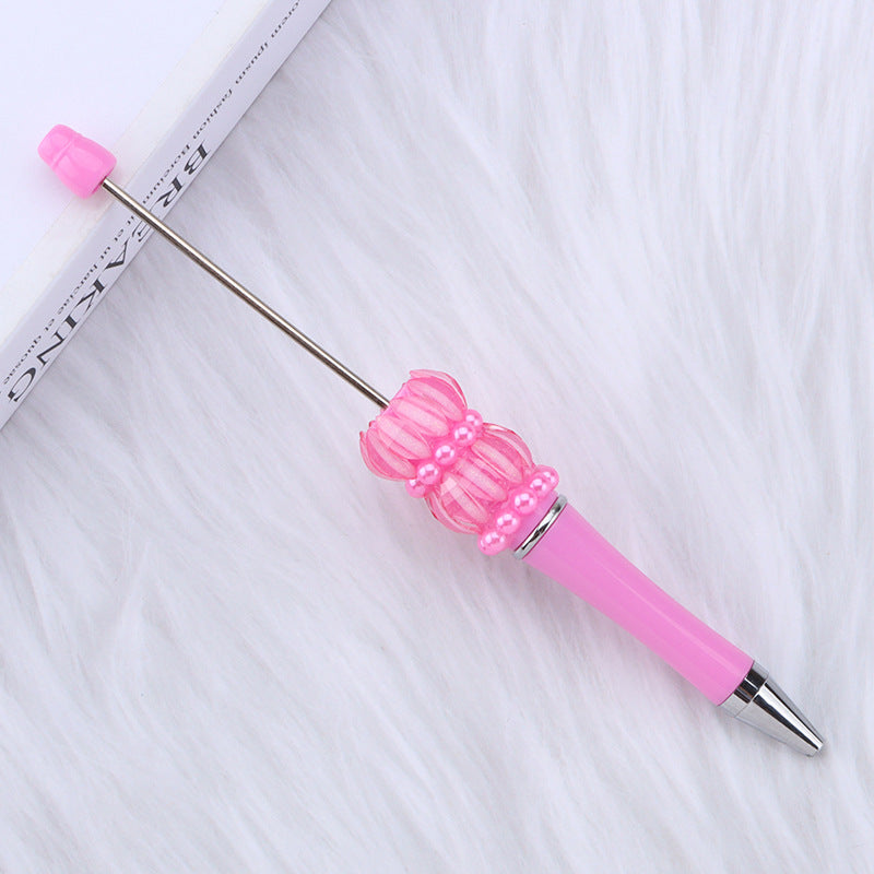 Multi-colored plastic beaded ballpoint pen DIY pearl beading pen DIY lantern beaded pen Random Mix