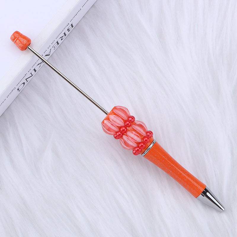 Multi-colored plastic beaded ballpoint pen DIY pearl beading pen DIY lantern beaded pen Random Mix