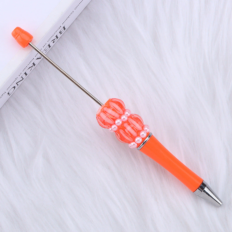 Multi-colored plastic beaded ballpoint pen DIY pearl beading pen DIY lantern beaded pen Random Mix