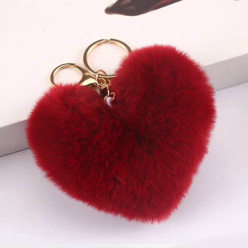 Heart ball Ordinary Key tool Heart pendant Fuzzy pendant Heart pendant Random Mix 9~10cm Light gold figure 8 lobster clasp