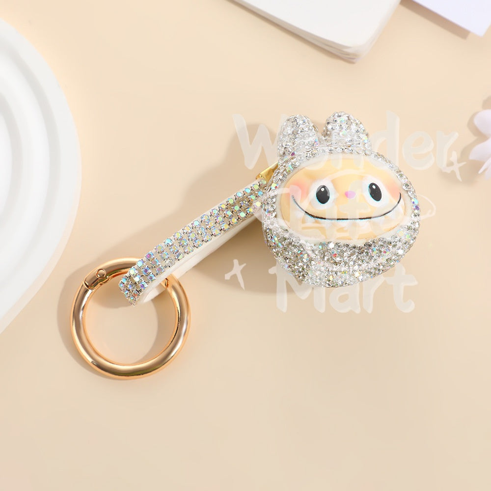 LABUBU diy keychains diy figurine pendant key chain Cartoon Q-style doll backpack pendant