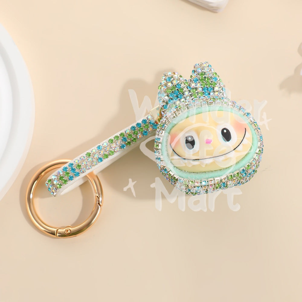 LABUBU diy keychains diy figurine pendant key chain Cartoon Q-style doll backpack pendant