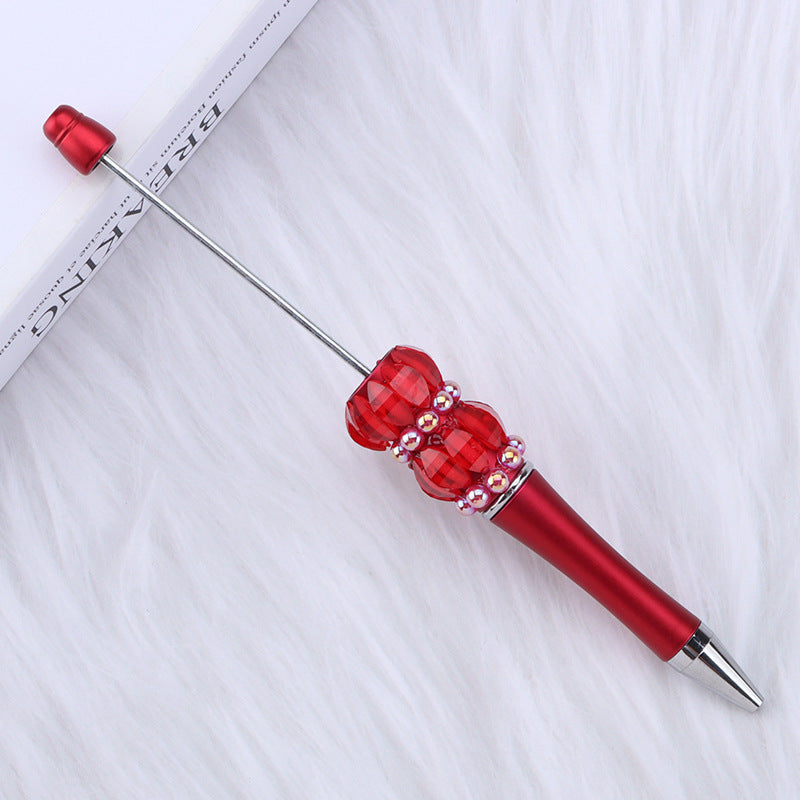 Multi-colored plastic beaded ballpoint pen DIY pearl beading pen DIY lantern beaded pen Random Mix