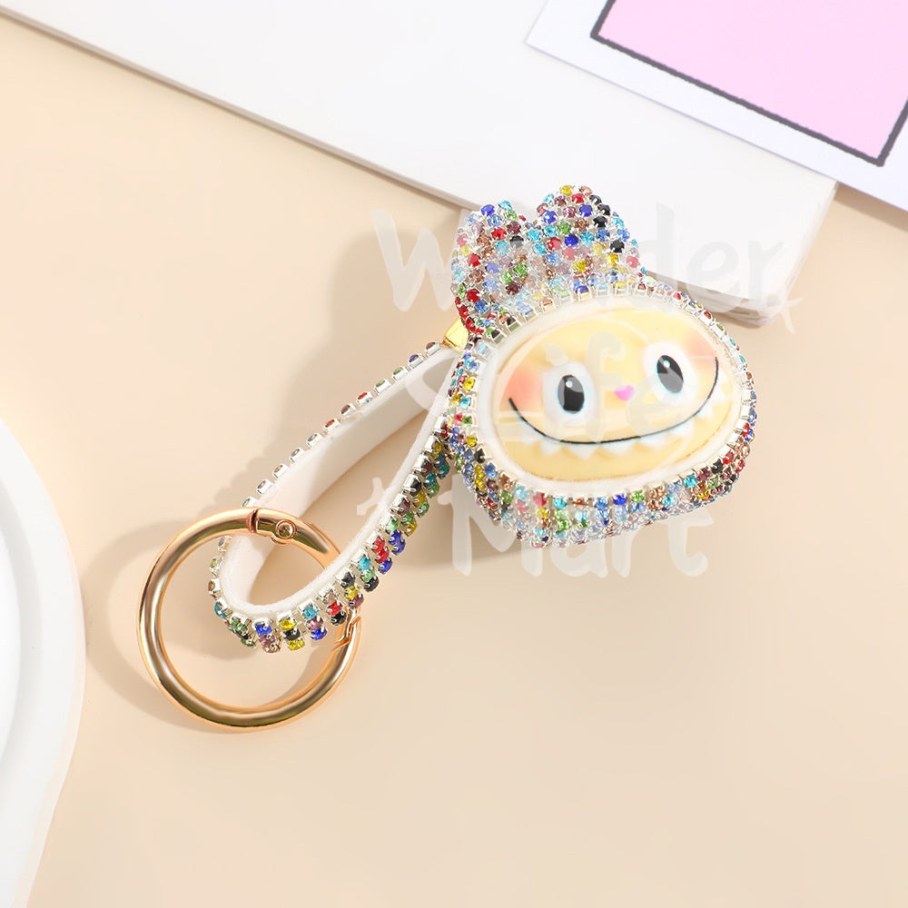 LABUBU diy keychains diy figurine pendant key chain Cartoon Q-style doll backpack pendant