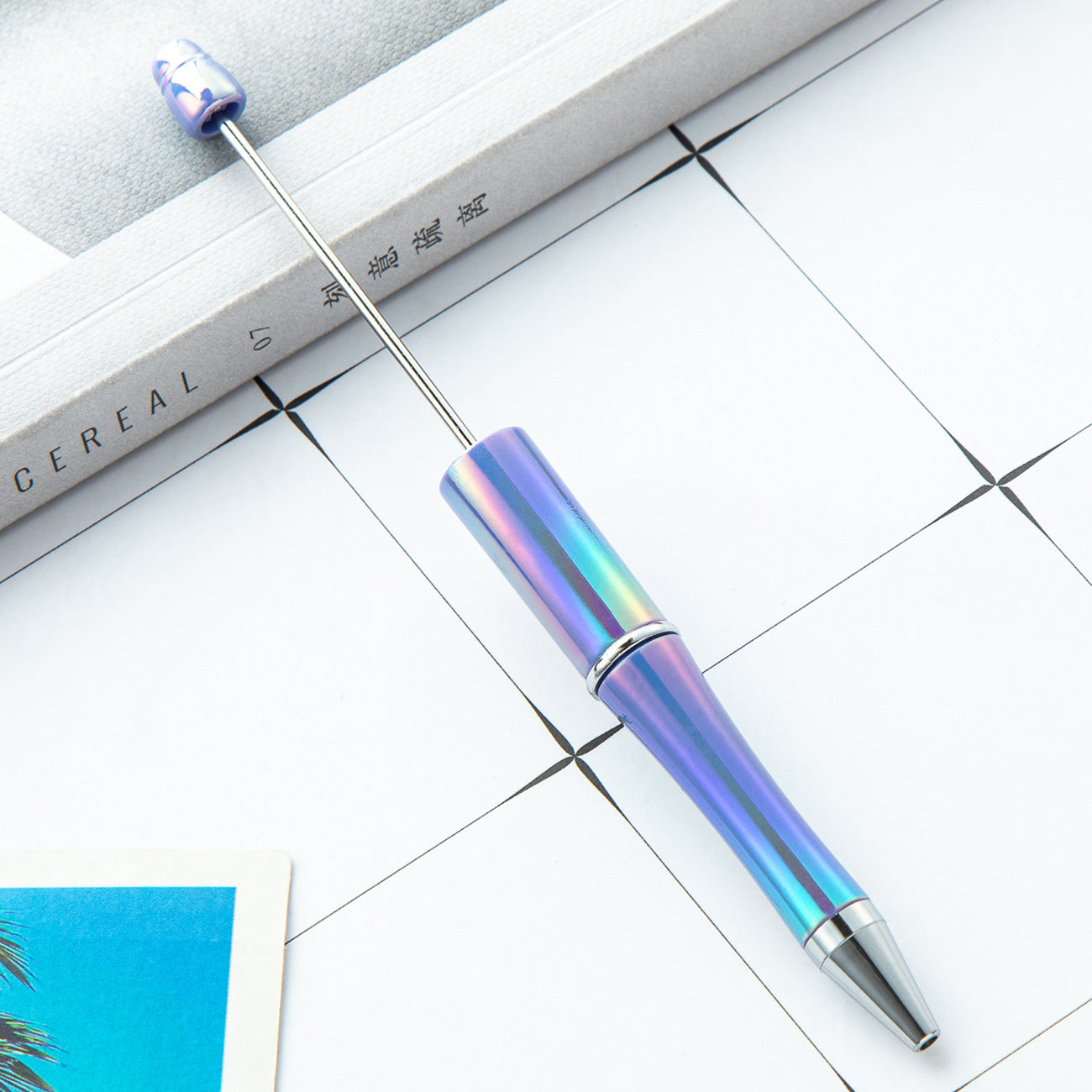 New UV ombre Beaded pen diy handmade plastic bead pen Plastic ballpoint pen Random Mix