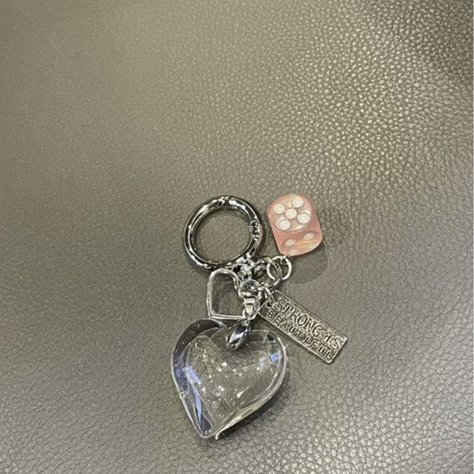 Big heart-shaped pearl keychain A sense of sophistication Bag pendant Keychain pendant Random Mix