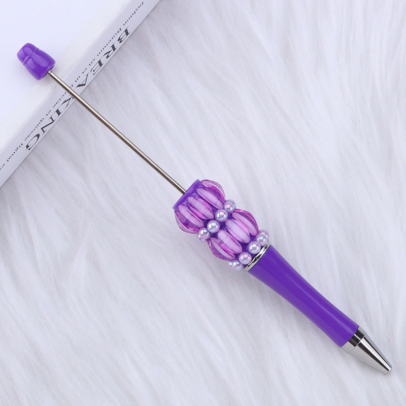 Multi-colored plastic beaded ballpoint pen DIY pearl beading pen DIY lantern beaded pen Random Mix