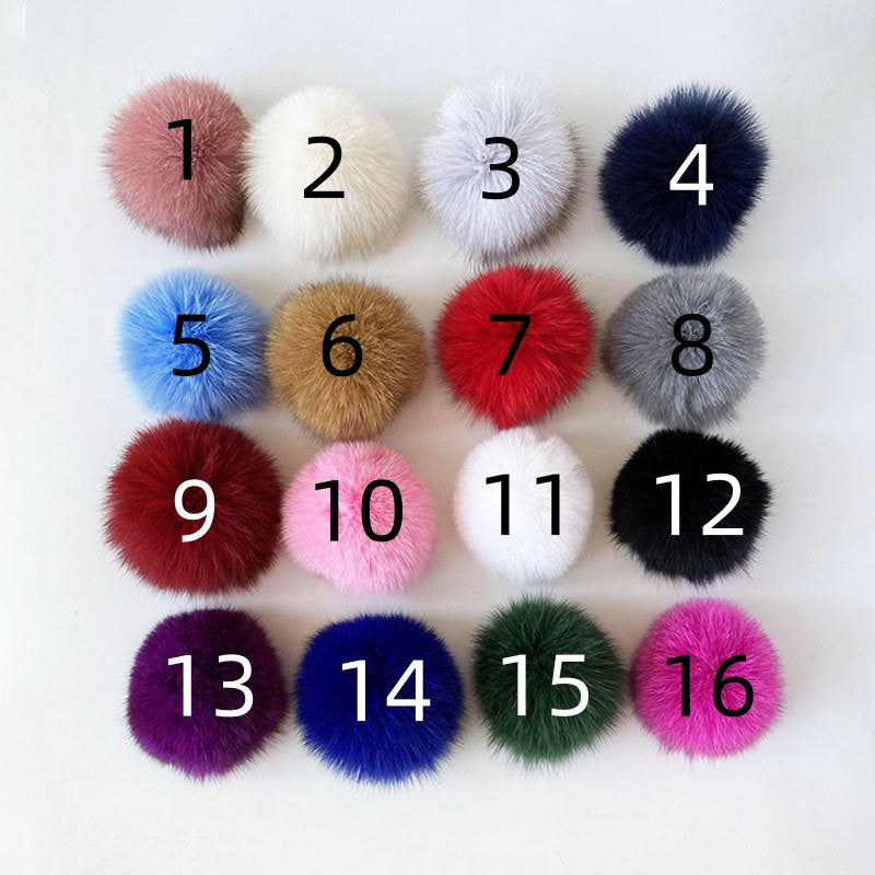 pom pom faux fox fur touching Fox fur Hairball Clothing, hats, accessories, bags, hanging ornaments, small gifts, fox balls 9cm Random Mix