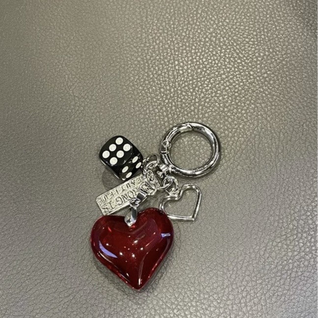 Big heart-shaped pearl keychain A sense of sophistication Bag pendant Keychain pendant Random Mix
