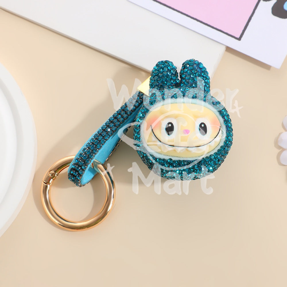 LABUBU diy keychains diy figurine pendant key chain Cartoon Q-style doll backpack pendant